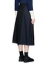 Back View - Click To Enlarge - CÉDRIC CHARLIER - Asymmetric pinstripe tie waist wool wrap skirt