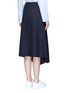 Back View - Click To Enlarge - CÉDRIC CHARLIER - Drape front wool midi skirt