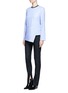 Figure View - Click To Enlarge - CÉDRIC CHARLIER - Pinstripe split cuff skinny fit pants