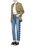 Figure View - Click To Enlarge - 73115 - Petersham ribbon bow appliqué selvedge jeans