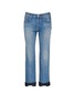 Main View - Click To Enlarge - 73115 - Petersham ribbon bow cuff selvedge jeans