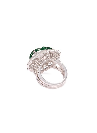 Figure View - Click To Enlarge - LC COLLECTION JADE - Diamond jade 18k gold peach ring