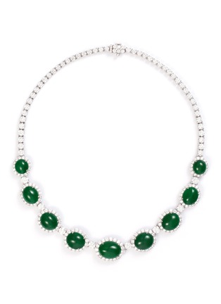 Main View - Click To Enlarge - LC COLLECTION JADE - Diamond jade 18k white gold necklace