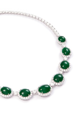 Figure View - Click To Enlarge - LC COLLECTION JADE - Diamond jade 18k white gold necklace