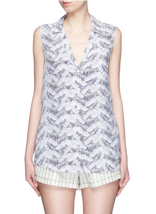 Main View - Click To Enlarge - EQUIPMENT - 'Sleeveless Keira' tropical print silk shirt