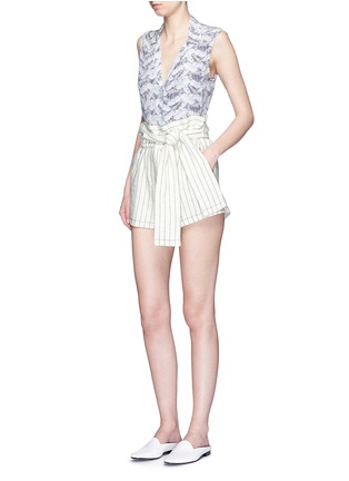 Figure View - Click To Enlarge - EQUIPMENT - 'Sleeveless Keira' tropical print silk shirt