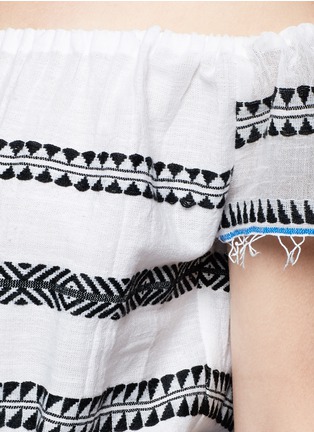 Detail View - Click To Enlarge - LEM LEM - 'Freya' tibeb embroidery off-shoulder jumpsuit