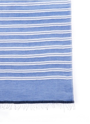 Detail View - Click To Enlarge - LEM LEM - 'Selina' contrast stripe cotton-blend wrap
