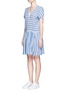 Front View - Click To Enlarge - LEM LEM - 'Selina' stripe V-neck cotton dress