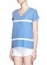 Front View - Click To Enlarge - LEM LEM - 'Nadia' stripe V-neck T-shirt