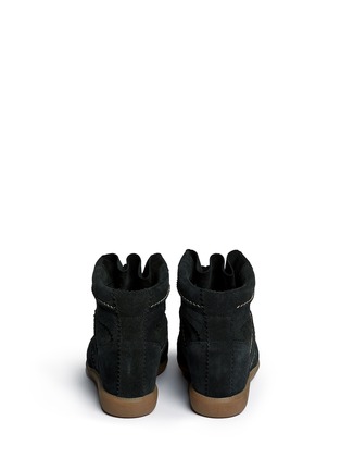 Back View - Click To Enlarge - ISABEL MARANT ÉTOILE - 'Bobby' perforated suede concealed wedge sneakers