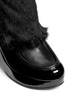 Detail View - Click To Enlarge - CLERGERIE - 'Bessin' fur front patent leather ankle boots
