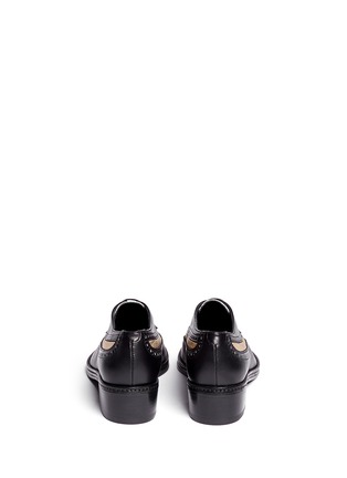 Back View - Click To Enlarge - CLERGERIE - 'Xalma' metallic vamp leather Derbies