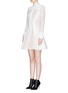 Front View - Click To Enlarge - ALEXANDER MCQUEEN - Broderie anglaise flare dress