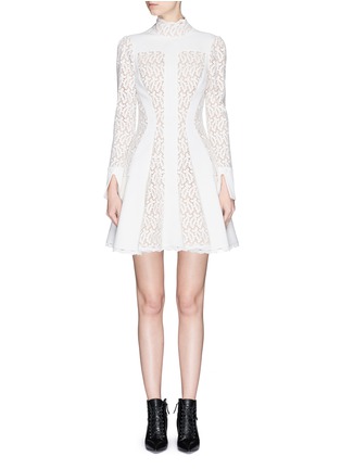 Main View - Click To Enlarge - ALEXANDER MCQUEEN - Broderie anglaise flare dress