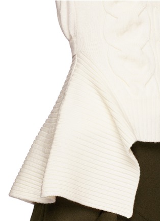 Detail View - Click To Enlarge - ALEXANDER MCQUEEN - Peplum back cable knit sleeveless sweater
