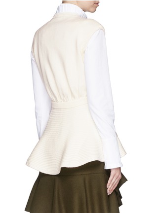 Back View - Click To Enlarge - ALEXANDER MCQUEEN - Peplum back cable knit sleeveless sweater