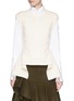Main View - Click To Enlarge - ALEXANDER MCQUEEN - Peplum back cable knit sleeveless sweater