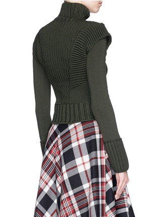 Back View - Click To Enlarge - ALEXANDER MCQUEEN - Detachable sleeve Merino wool sweater