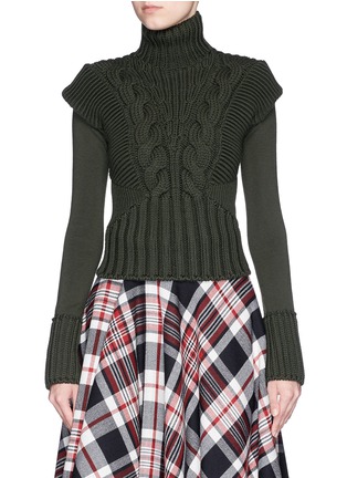Main View - Click To Enlarge - ALEXANDER MCQUEEN - Detachable sleeve Merino wool sweater