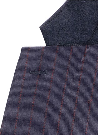 Detail View - Click To Enlarge - ALEXANDER MCQUEEN - Logo pinstripe wool-cashmere blazer