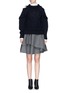Figure View - Click To Enlarge - ALEXANDER MCQUEEN - Cable knit cold shoulder wool sweater