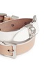 Detail View - Click To Enlarge - ALEXANDER MCQUEEN - Three buckle double wrap skull leather bracelet
