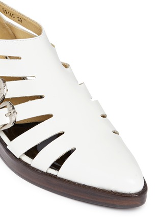 Detail View - Click To Enlarge - TOGA SHOES - Buckle cutout caged leather shoes