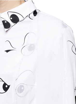 Detail View - Click To Enlarge - ANNA K - Eye print sheer layer poplin shirt