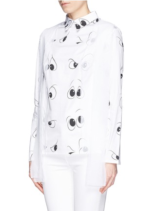 Front View - Click To Enlarge - ANNA K - Eye print sheer layer poplin shirt