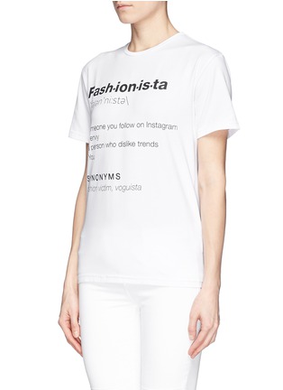 Front View - Click To Enlarge - ANNA K - 'Fashionista' slogan T-shirt