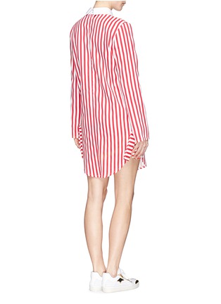 Back View - Click To Enlarge - ANNA K - Stripe twill collar dress