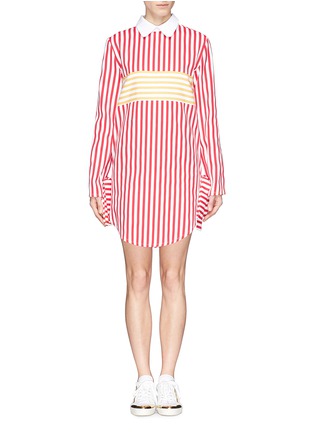 Main View - Click To Enlarge - ANNA K - Stripe twill collar dress