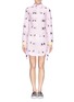 Main View - Click To Enlarge - ANNA K - Eye print contrast cuff poplin dress