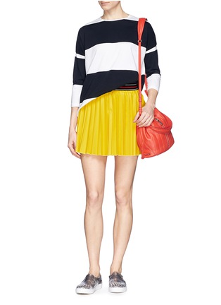 Figure View - Click To Enlarge - ANNA K - Stripe waist pleat skirt