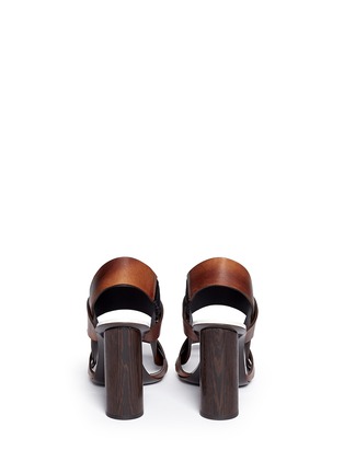 Back View - Click To Enlarge - PROENZA SCHOULER - Wooden heel bark print leather sandals