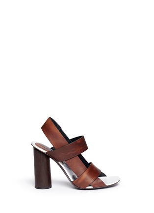 Main View - Click To Enlarge - PROENZA SCHOULER - Wooden heel bark print leather sandals