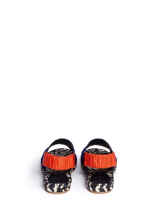 Back View - Click To Enlarge - PROENZA SCHOULER - Feather print suede slingback espadrille sandals