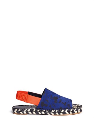 Main View - Click To Enlarge - PROENZA SCHOULER - Feather print suede slingback espadrille sandals