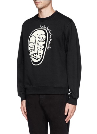 Front View - Click To Enlarge - HACULLA - 'Soho' character patch sweatshirt