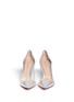 Figure View - Click To Enlarge - GIANVITO ROSSI - Clear PVC metallic foil suede pumps
