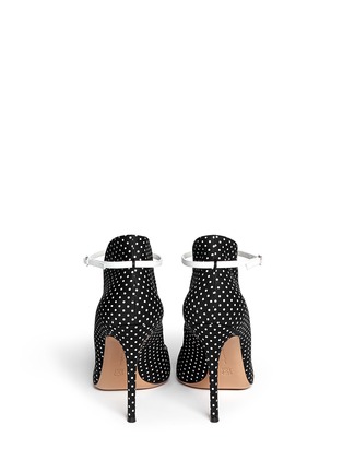 Back View - Click To Enlarge - GIANVITO ROSSI - Peep toe ankle polka dot pumps