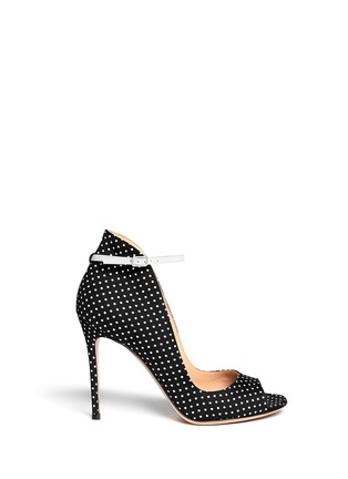 Main View - Click To Enlarge - GIANVITO ROSSI - Peep toe ankle polka dot pumps