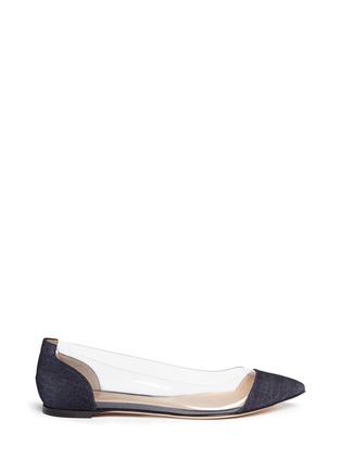 Main View - Click To Enlarge - GIANVITO ROSSI - Clear PVC denim flats