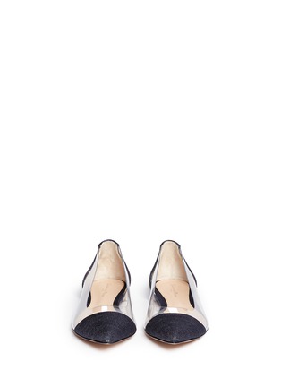 Figure View - Click To Enlarge - GIANVITO ROSSI - Clear PVC denim flats