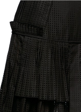 Detail View - Click To Enlarge - NO.21 - Square perforation pleat cotton poplin skirt
