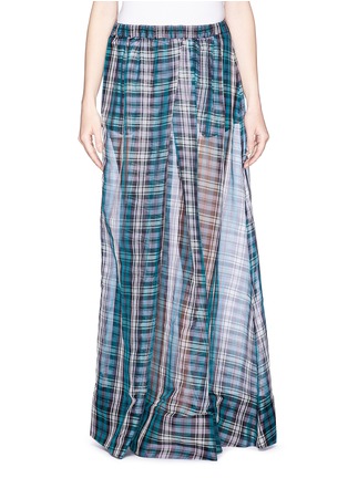 Main View - Click To Enlarge - NO.21 - Plaid print silk organdy maxi skirt