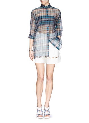 Figure View - Click To Enlarge - NO.21 - Embroidery back silk check shirt