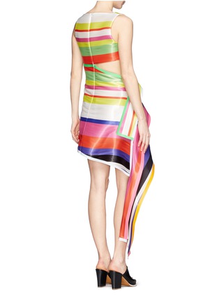 Back View - Click To Enlarge - FYODOR GOLAN - Rainbow stripe cutout asymmetric dress