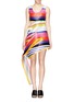 Main View - Click To Enlarge - FYODOR GOLAN - Rainbow stripe cutout asymmetric dress